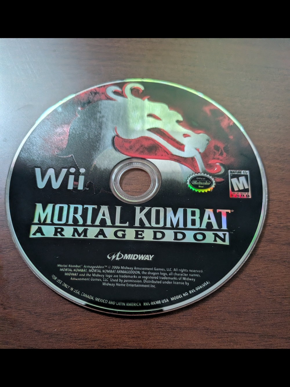 Wii Mortal Kombat Armageddon Game Disc